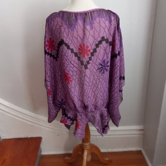 ZANDRA RHODES AT TOPSHOP CAFTAN TOP 6 M - Picture 9 of 12